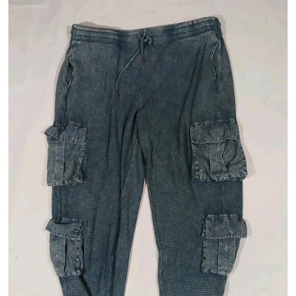 Hard Tail Forever Cargo Jogger Pants Size XXL Waffle Knit Gray Pull On Casual - Picture 2 of 7